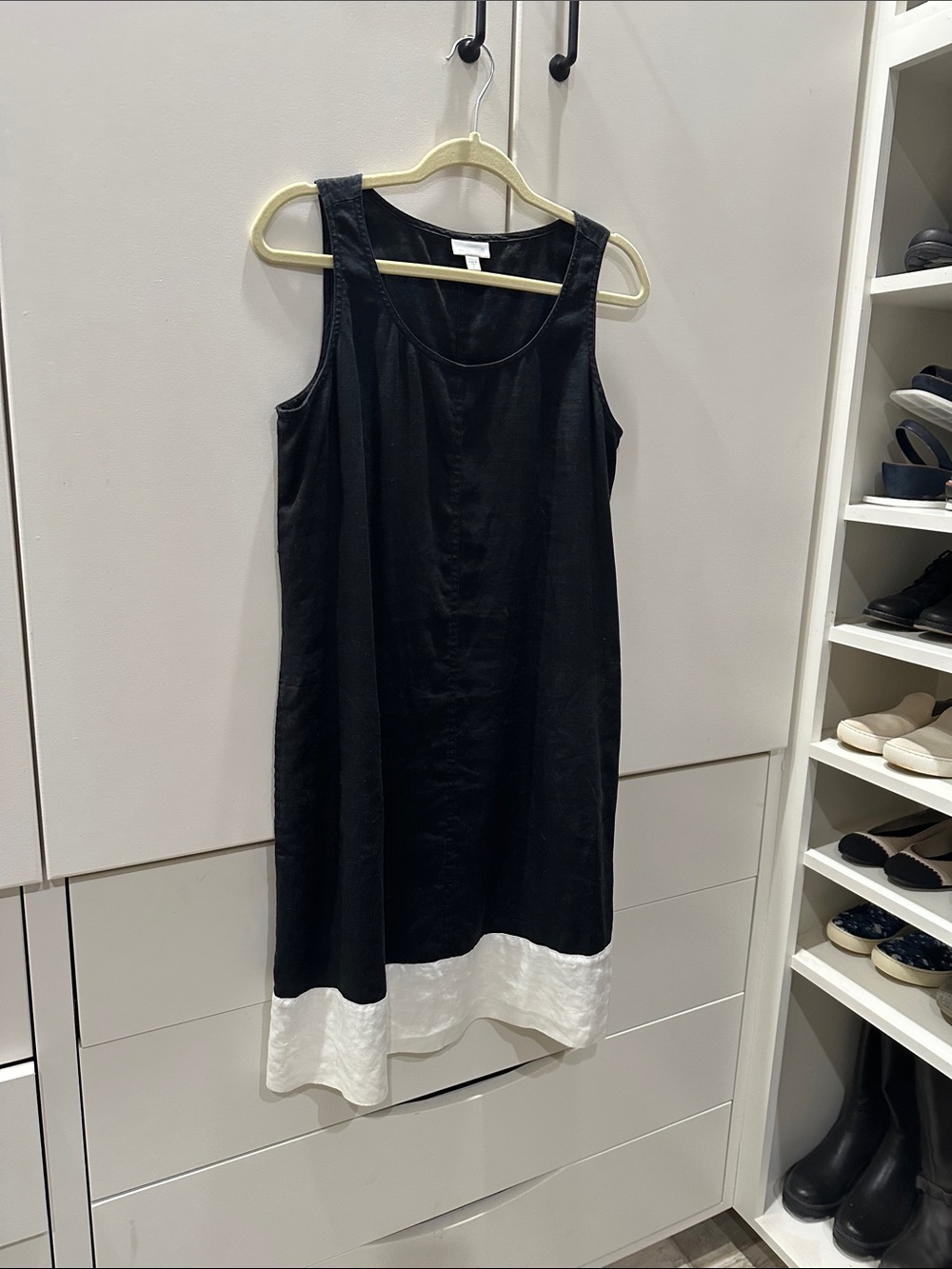 J. Jill Black Tank Dress with White Hem